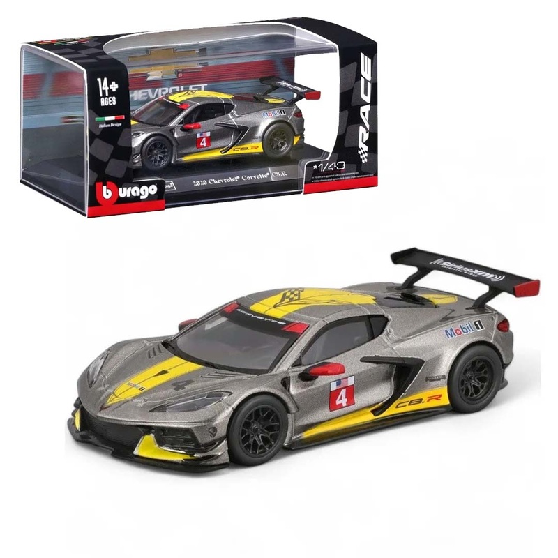 Bburago 1/43 Chevrolet Corvette C8.R Diecast Car Model | Racing Edition | Age 14+