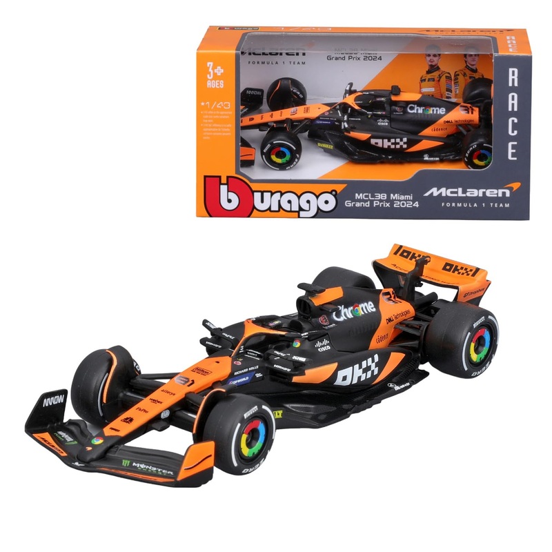 BBURAGO McLaren F1 MCL38  Miami GP 2024 Special Edition | 1:43 Diecast Collectible Car