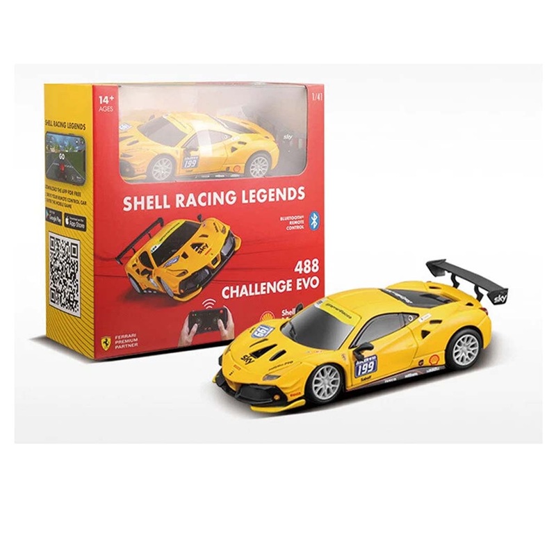 Bburago Shell Racing Legends  488 Challenge Evo | 1:41 Bluetooth RC Car  Smartphone Controlled