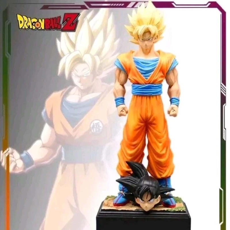 Dragon Balls Ultimate Action Figure Son Goku Super Saiyan Figure  32cm PVC Anime Statue with Base | DBZ Collectible Model Toy Gift HW