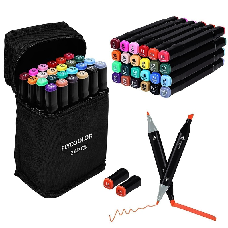 FlyCoolor Superior Twin Marker 3rd Generation Colour Set (24 Pcs)