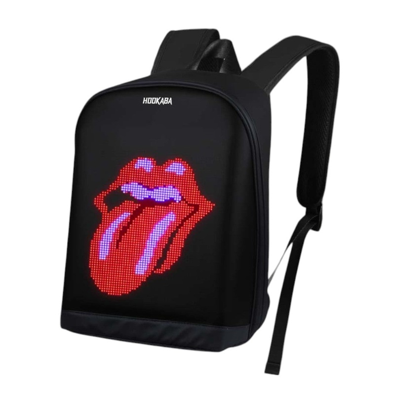 Hookaba Urban Buzz LED Backpack  Futuristic Hard Shell | Waterproof | 15.6 Laptop | Night-Ready Design - Black