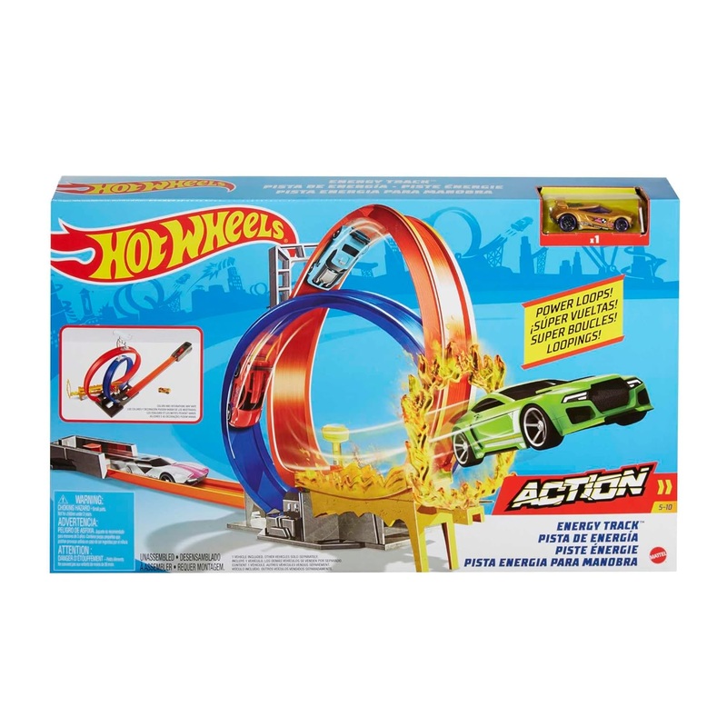 Hot Wheels Energy Track Set with 1 Diecast Car- Multi