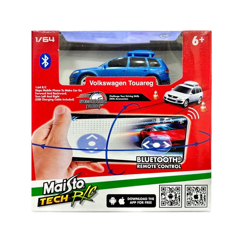Maisto to Tech R/C Volkswagen Touareg Car Bluetooth Remote Control 1/64 scale (Blue)