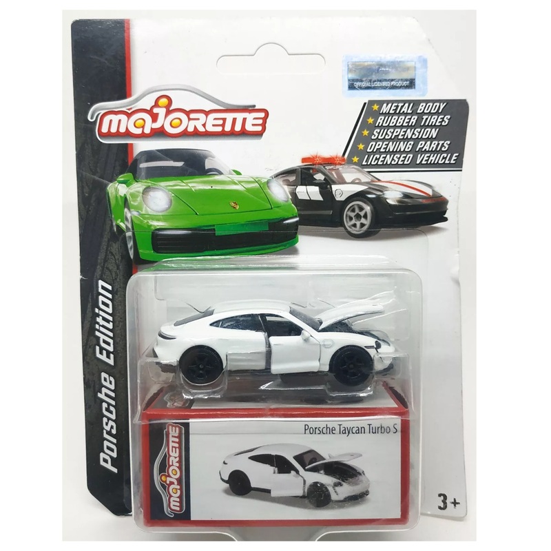 Majorette Porsche Taycan Turbo S White 1:63 Scale  (White)