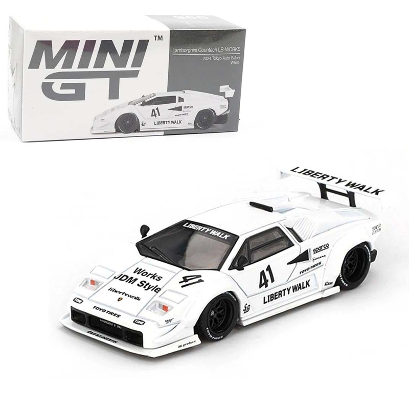MINI GT Lamborghini Countach LB-Works  2024 Tokyo Auto Salon Edition | White Diecast Model | 1:64 Scale
