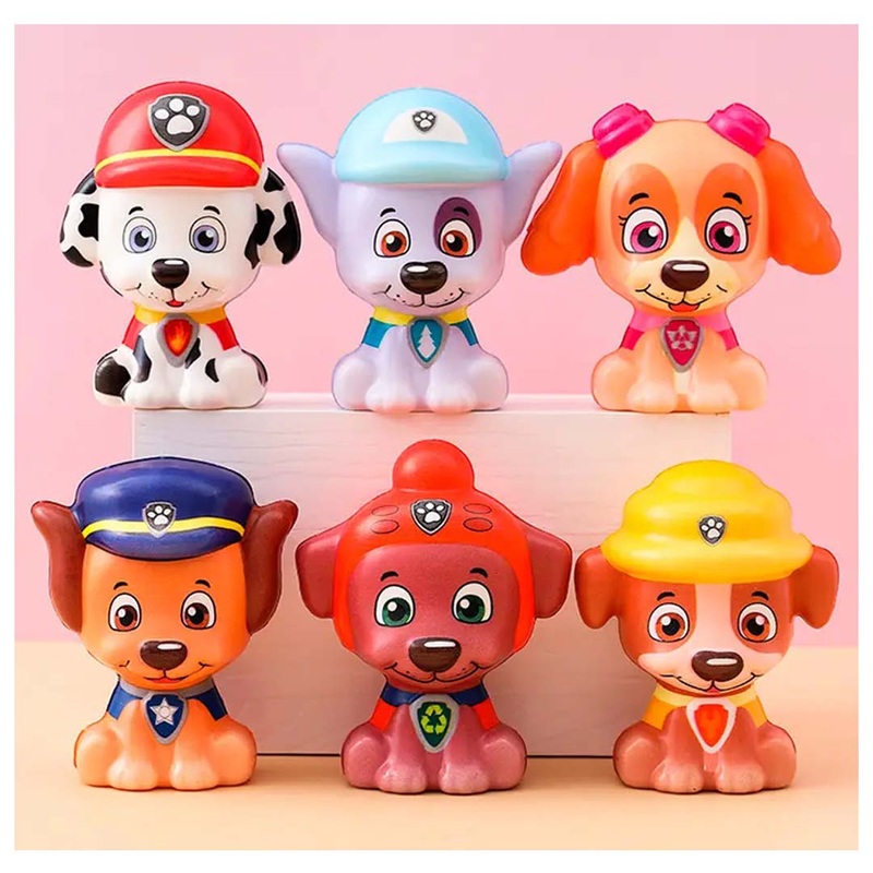 Paw Patrol Squishy Toy Set  6 Hero Pups | Soft, Slow-Rising, Stress Relief Fun for Kids