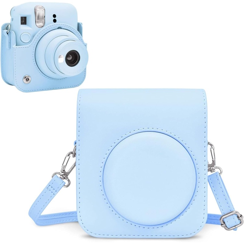 Pop & Snap in Style  Mini 12 Camera Case with Strap (Perfect Fit for Instax Mini 12) - Pastel Blue
