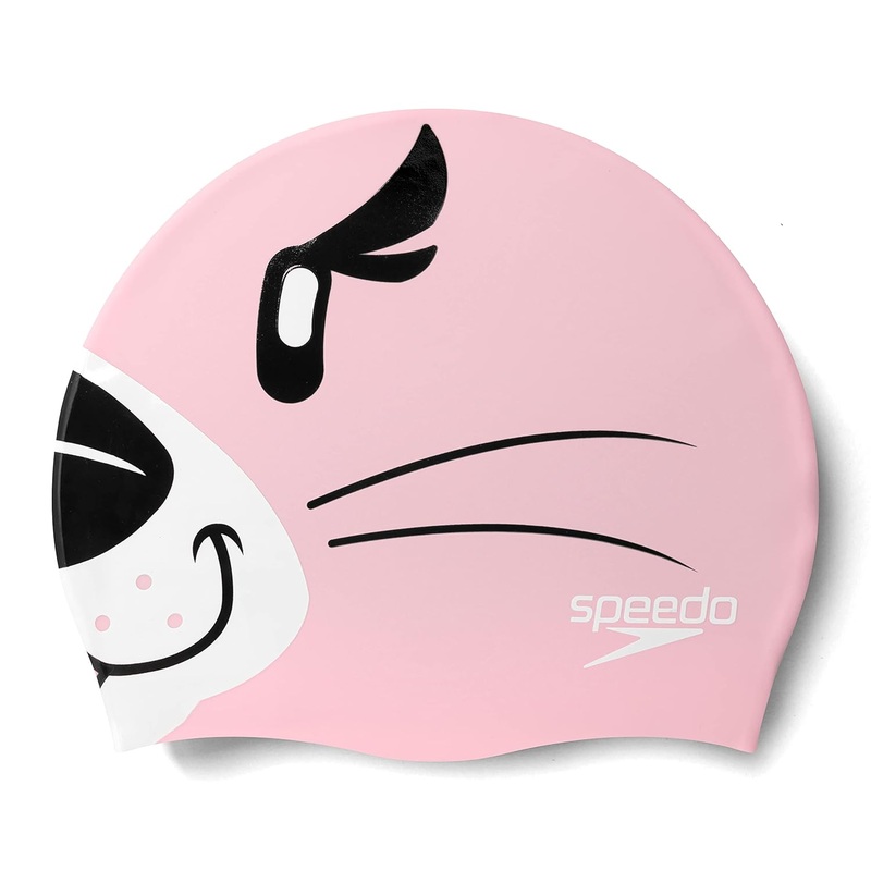 Speedo Unisex Kids Seal Print Swim Cap for Tots - Boys and Girls - Pink & Black