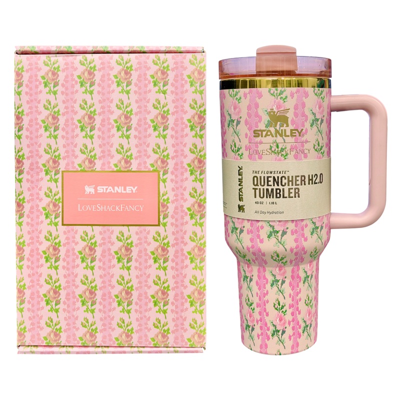 Stanley x LoveShackFancy Quencher H2.0  40 Oz Floral Glam Tumbler with Straw