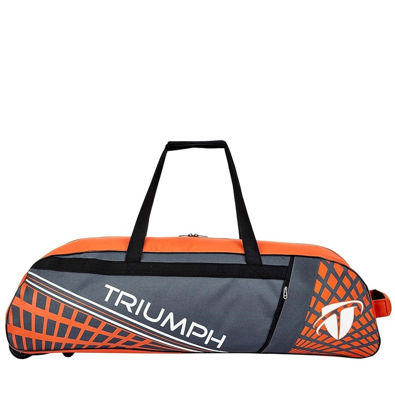 TRIUMPH KINGLY English Willow Professional Cricket KB-990 Wheel Bag Grey/Orange