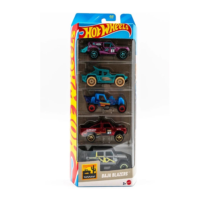 Hot Wheels 5 Car Gift Pack  Baja Blazers Pack of 5 for Kids & Collectors