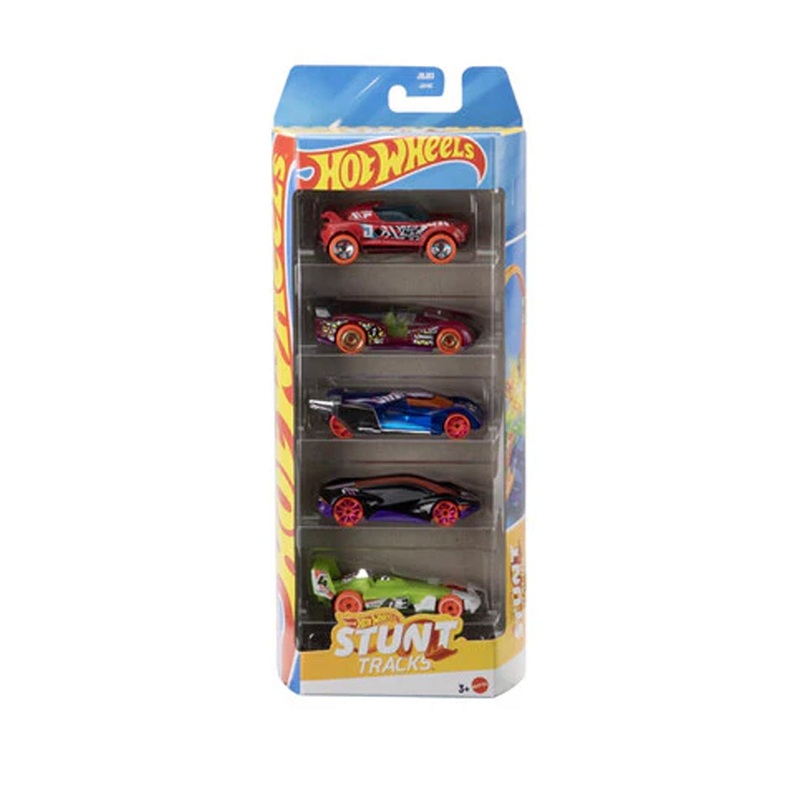 Hot Wheels 5 Car Gift Pack - HW Stunt Track Wave 2 Pack Of 5 For Kids & Collectors