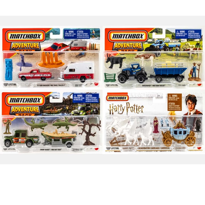 Matchbox Adventure Pack Mix 2 Set (2025)  Set of 4 Packs | Harry Potter | Crocodile Chase | Farm Rescue | HW