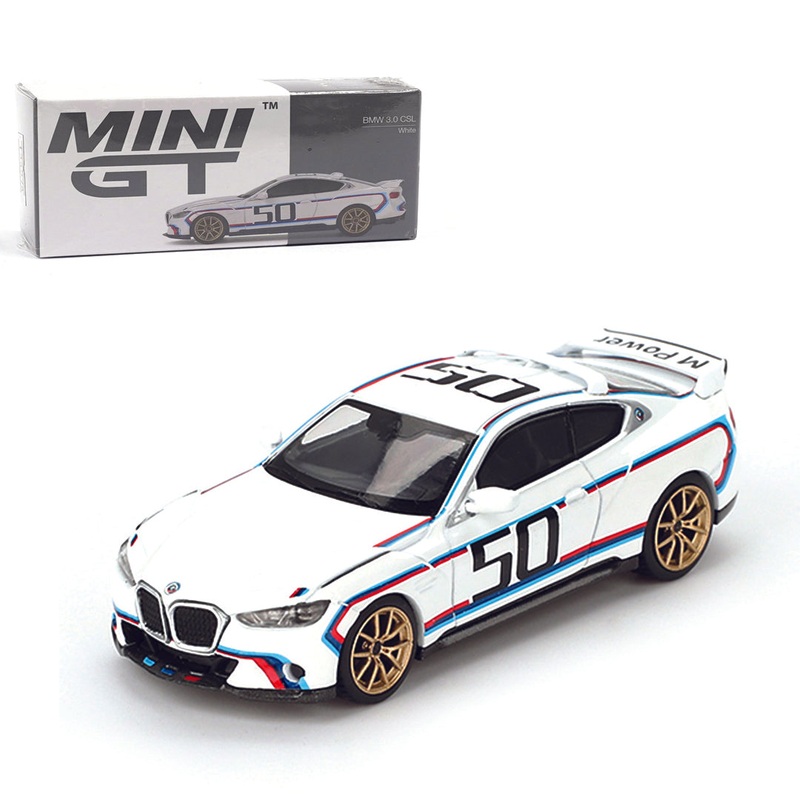 Mini GT 1:64 BMW 3.0 CSL  Batmobile Legend in Alpine White (RHD)