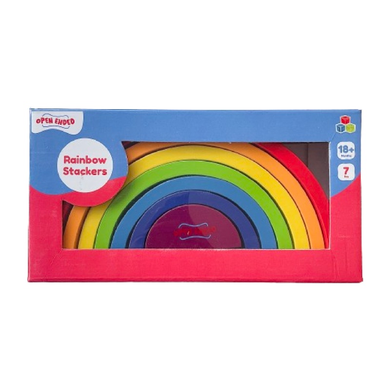 Open Ended Wooden Rainbow Stacker 7 Piece