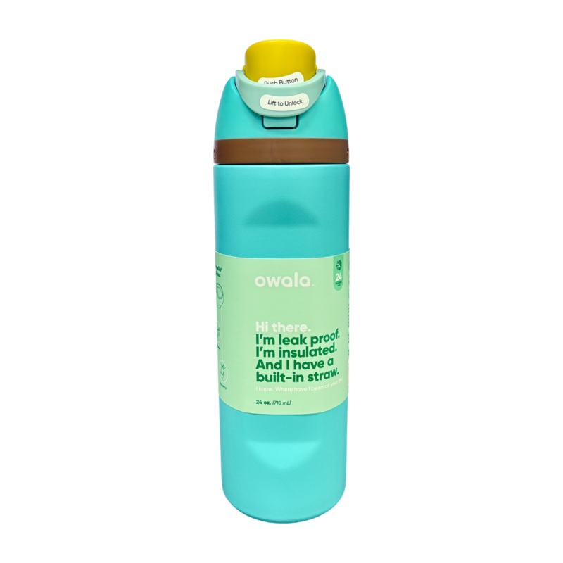 Owala FreeSip Insulated Stainless Steel Water Bottle with Straw for Sports, Travel, and School 24 OZ | 710 ML (Blue)