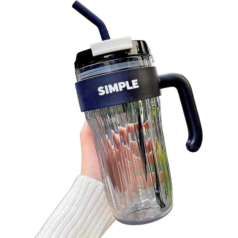Simple Coffee Tumbler Leak-Resistant Lid & Handle with Straw (920 ml)