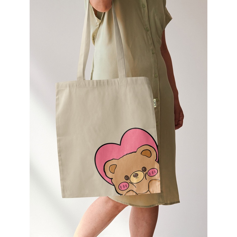 Tote Bag - DIY Peekaboo Bear kit by Dastkhat