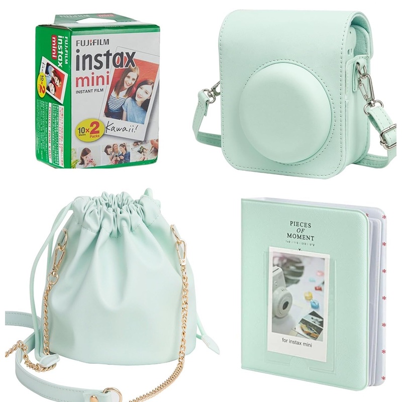 Fujifilm Instax Mini 12 Accessories: 1 PU Camera Case + 20 Films Shot + 1 Photo Album + 1 PU Camera Pouch