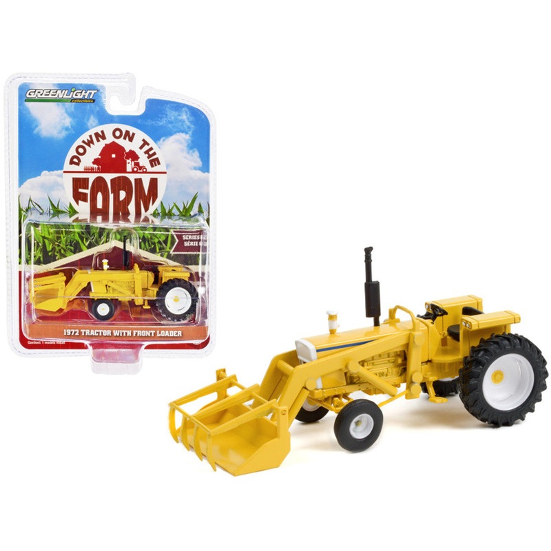 Greenlight Down on the Farm Series 6  1972 Tractor Yellow & White with Front Loader (1:64 Scale)