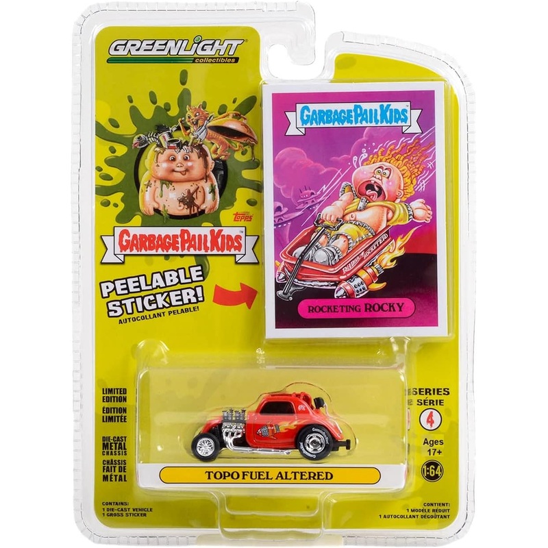 Greenlight Garbage Pail Kids  TOPO Fuel Altered with Rocketing Rocky Sticker (Series 4) 1:64 Scale Die-Cast