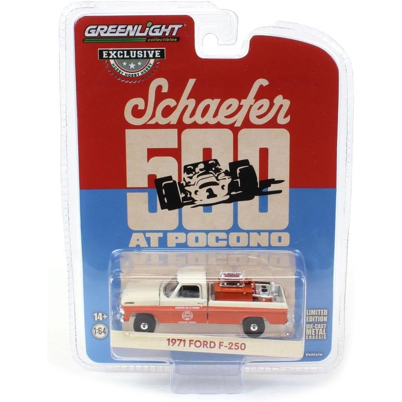 Greenlight Hobby Exclusive  1971 Ford F-250 Schaefer 500 at Pocono Official Truck (1:64 Scale Die-Cast)