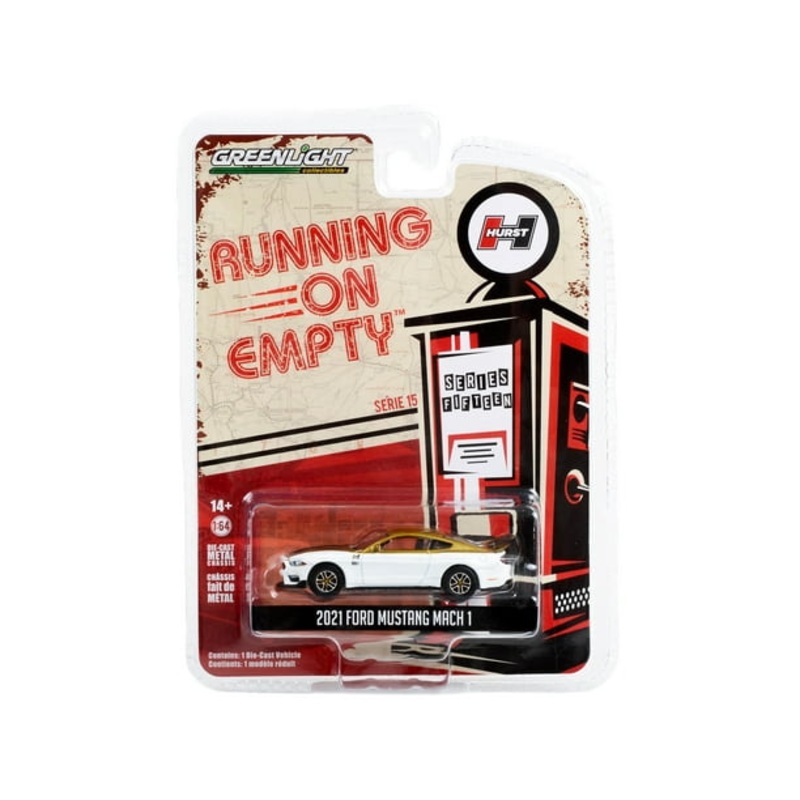 Greenlight Running on Empty  2021 Ford Mustang Mach 1 (Hurst Livery, Series 15) 1:64 Scale Die-Cast Car