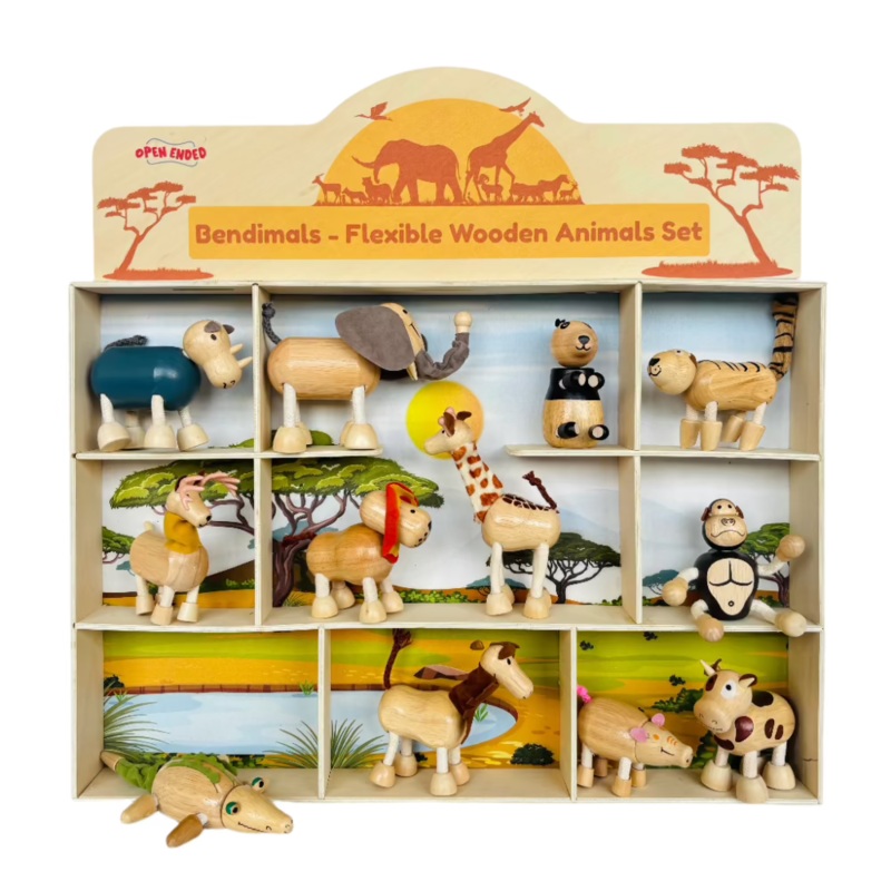 Open Ended Bendimals - Flexible Wooden Animals (Each Sold Separately)