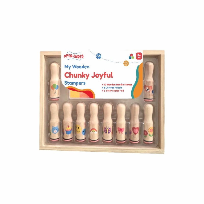 Open Ended My Wooden Chunky Joyful Stampers