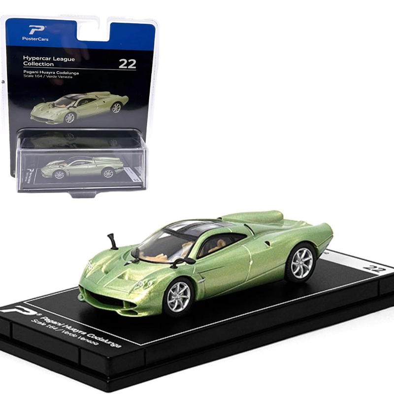 PosterCars 1:64 Pagani Huayra Codalunga  Verde Venezia | Hypercar League Collection No.22 Diecast Model