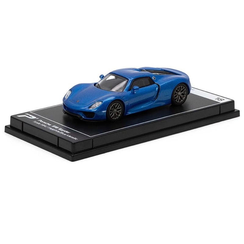 PosterCars 1:64 Porsche 918 Spyder  Sapphire Blue Metallic | Hypercar League Diecast Model for Collectors