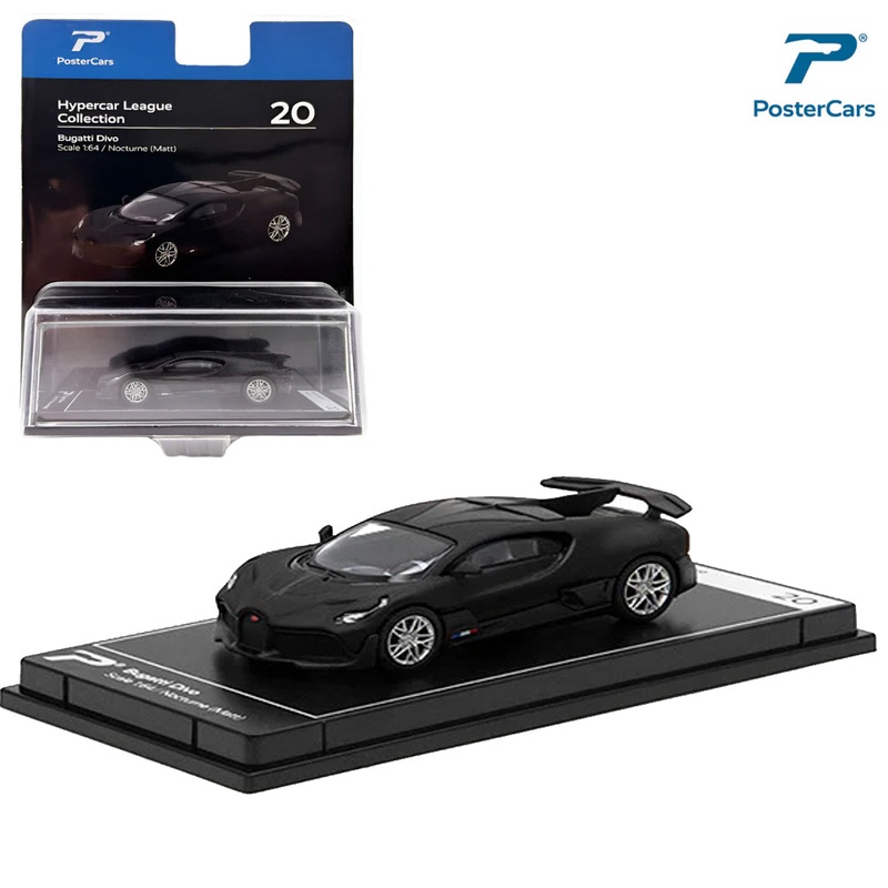 PosterCars Hypercar League  Bugatti Divo (Nocturne Matt, 1:64 Scale)  Hypercar League #20