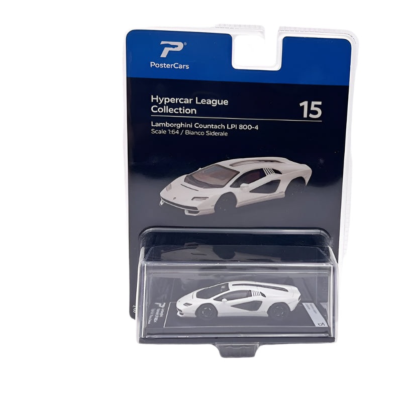 PosterCars Hypercar League  Lamborghini Countach LPI 800-4 (White, 1:64 Scale)
