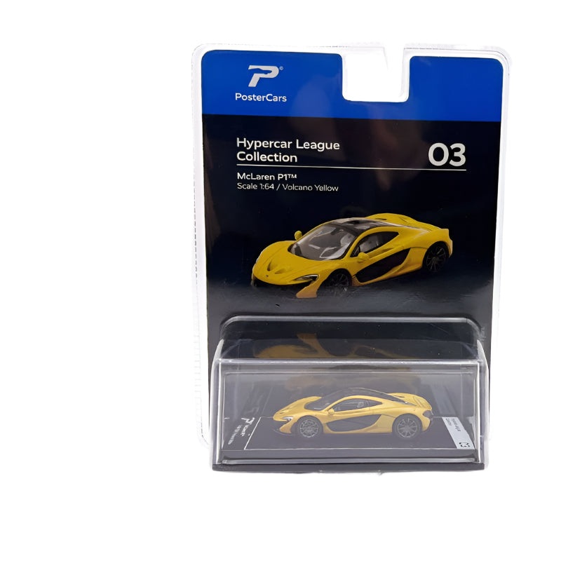 PosterCars Hypercar League  McLaren P1 (Volcano Yellow, 1:64 Scale)