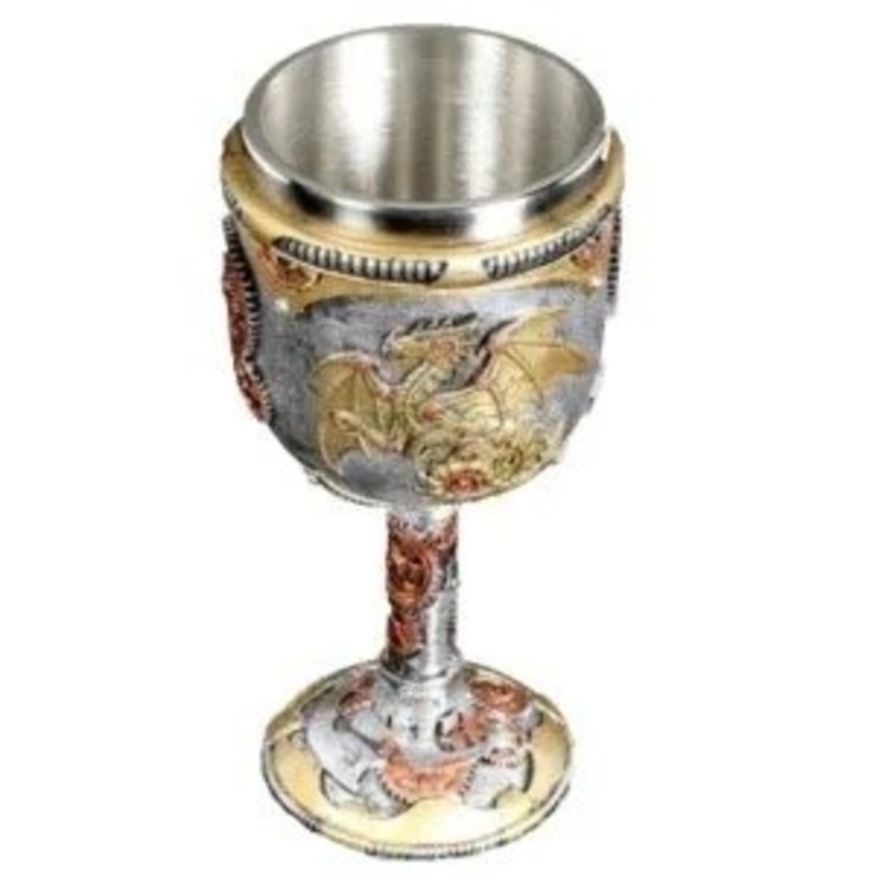 Steampunk Cyborg Dragon Fire Wheel Engine 5oz Wine Goblet mug