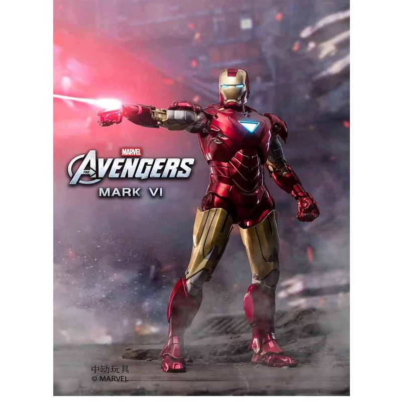 ZD Toys Ultimate Action Figure  Iron Man MarkVI Action Figure  LightUp Armor Edition (1907-06)