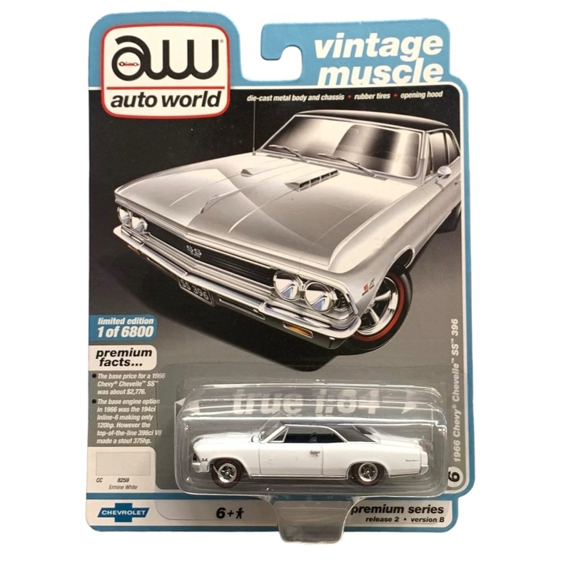 Auto World Vintage Muscle Release 2 Version B 1966 Chevy Chevelle SS 396 Ermine White 183G