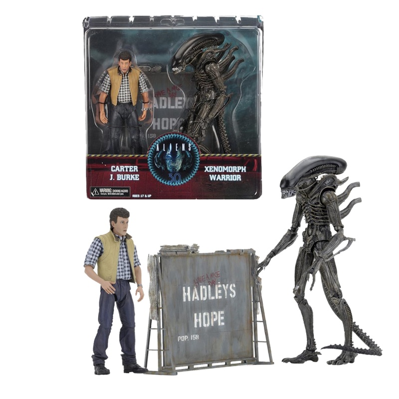 NECA - ALIENS! CARTTER J. BRUKE & XENOMORPH WARRIOR - NECA Exclusive Action Figures Age 17+