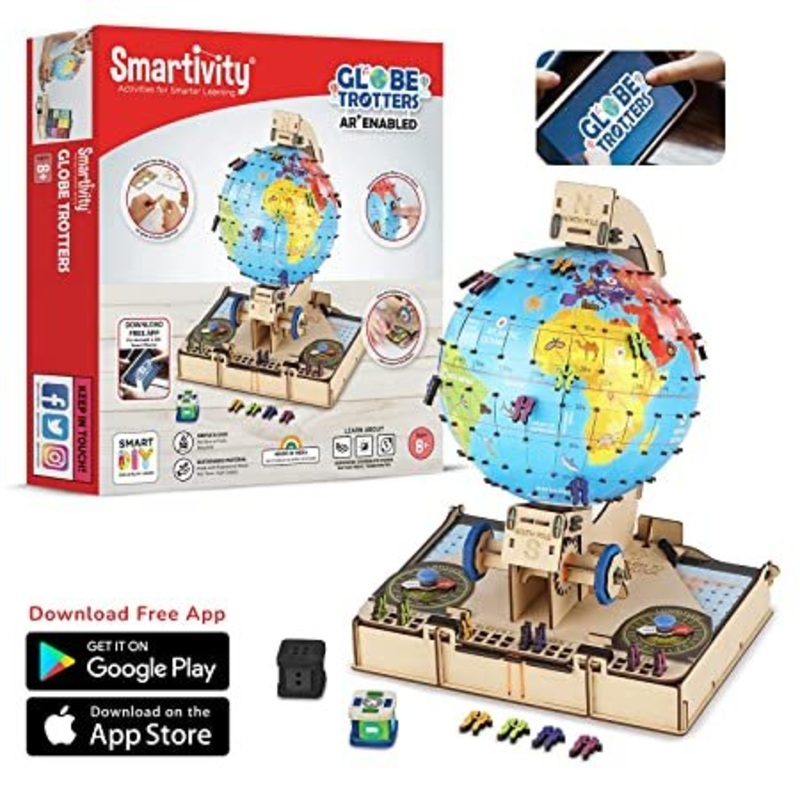 Smartivity Globe TROTTERS Augmented Reality STEM Educational DIY Fun Toy with Free App, Educational & Construction based Activity Game for Kids 8 to 14, Gifts for Boys & Girls, Made in India