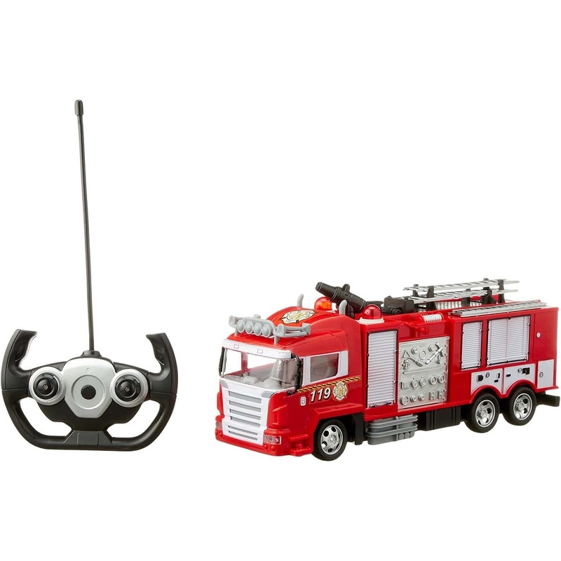 SYR Car 666-192NA Fire Rescue Truck with Remote Control for Kids, red