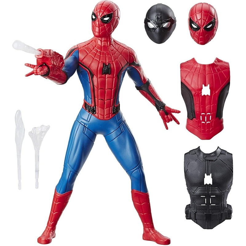 3 in 1 SPIDER-MAN Marvel Plastic Far From Home Deluxe 13-Inch-Scale Web Gear Action Figure!