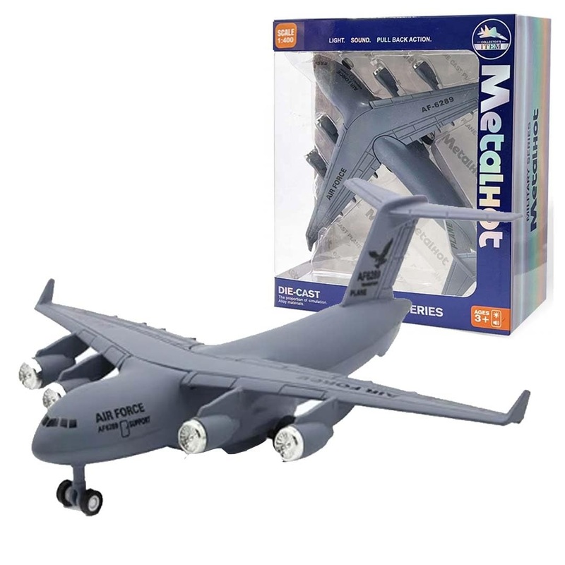 Airplane 1:400 Scale Twin-Engine Jet Fighter Model with Light & Sound  Premium Die-Cast Metal Collectible (F-16 Type)
