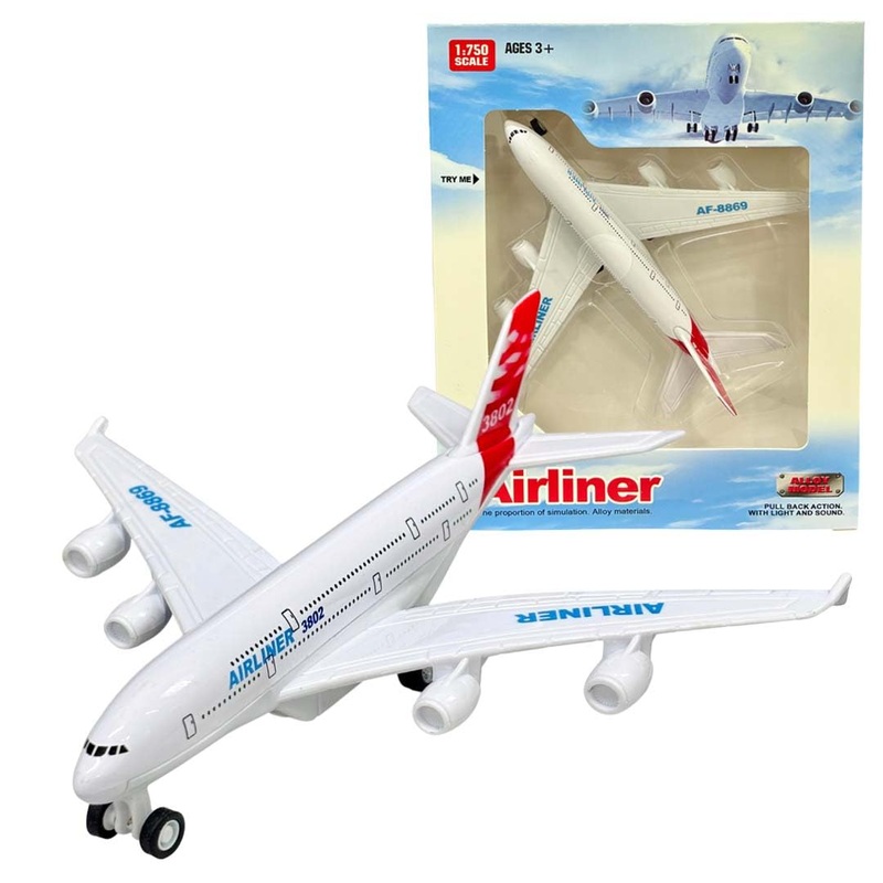 Airplane! 1:750 Scale Die-Cast Airliner  Mini Pullback Plane with Lights & Sounds | Compact Aviation Collectible