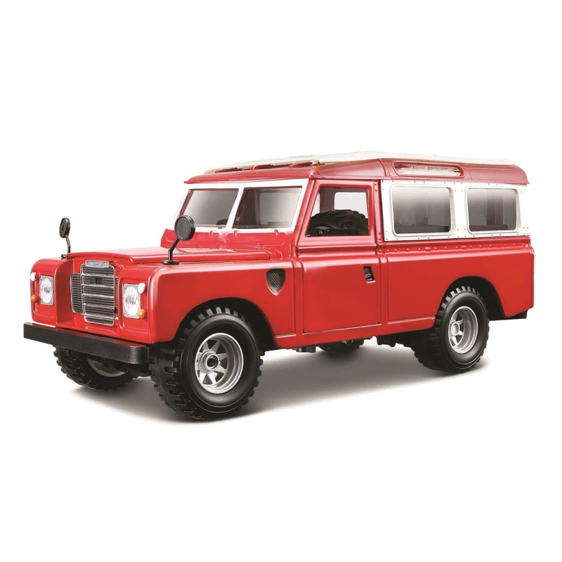 Bburago 1:24 Scale Die-Cast Land Rover Series II  Red with White Roof