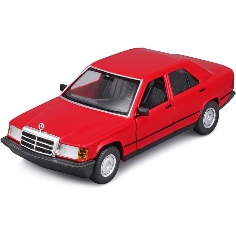 Bburago 1:24 Scale Die-Cast Model  1987 Mercedes-Benz 190E 2.6 (Red)