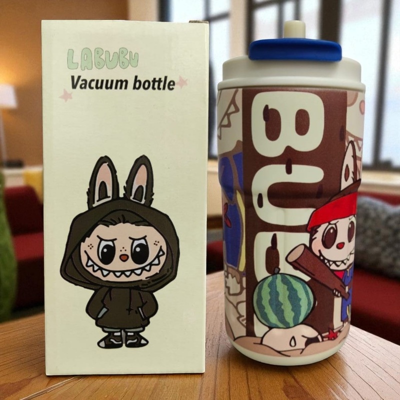 Labubu Hot & Cold Vacuum Insulated Sipper Water Bottle  350ml Stainless Steel,| Leak-Proof, Reusable Travel Flask for Kids & Adults