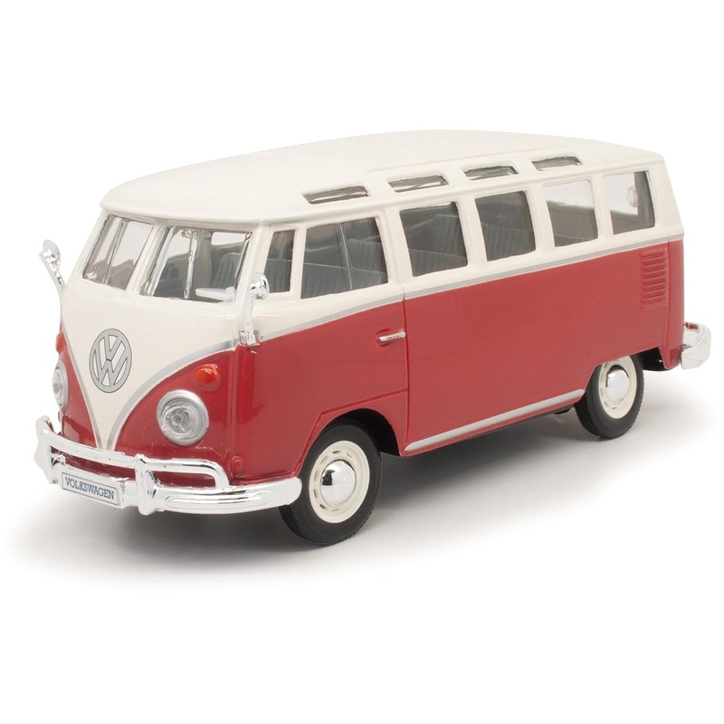 Maisto 1:25 Scale (1:24) DieCast Volkswagen Samba Bus Samba  Red & Beige (Model 31956)