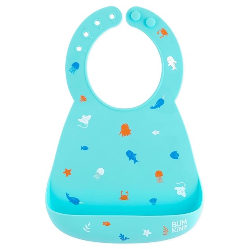 Bumkins Bibs, Silicone Pocket for Babies for Toddlers