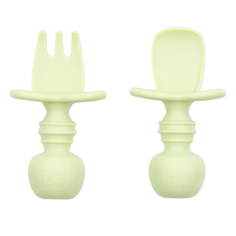Bumkins Silicone Chewtensils Green for Toddlers